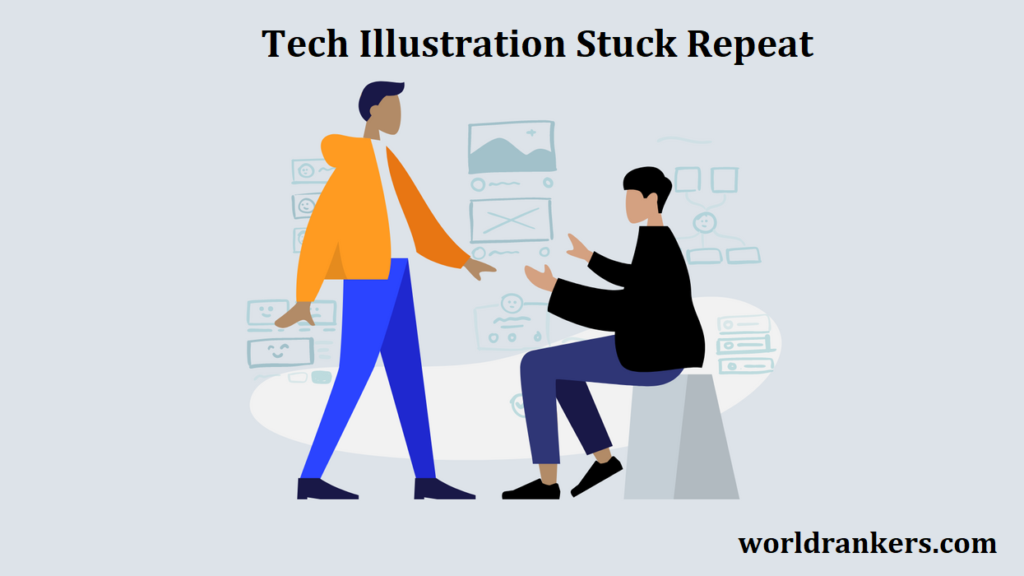 Tech Illustration Stuck Repeat