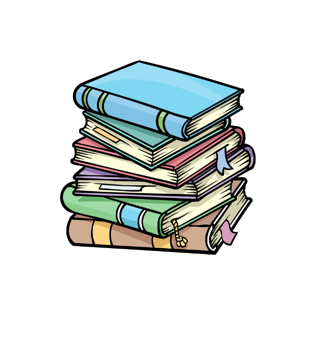 How to draw a pile of books