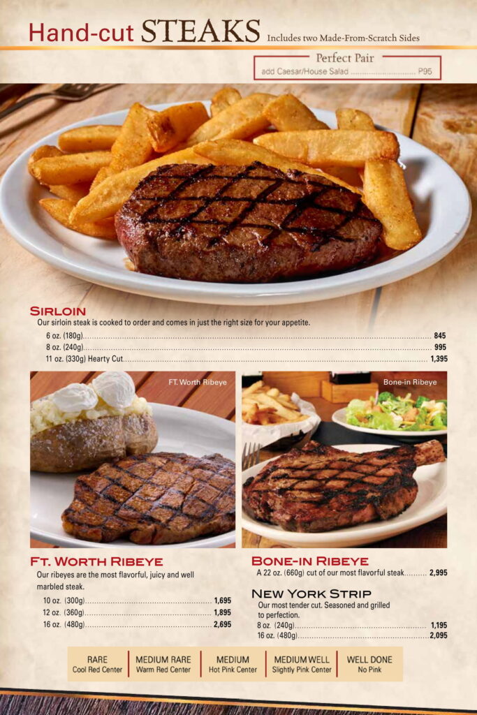 Best Little Roadhouse Menu