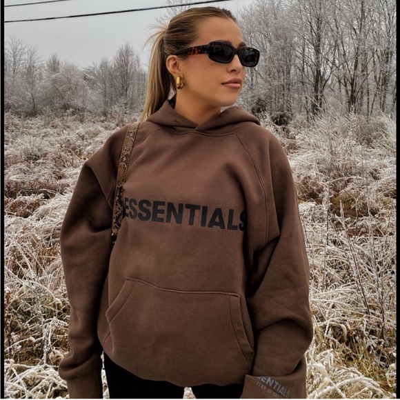 brown essentials hoodie